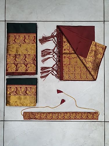 Vasthrlay South Indian Traditional Unstitched Narayanpet Half Sareee