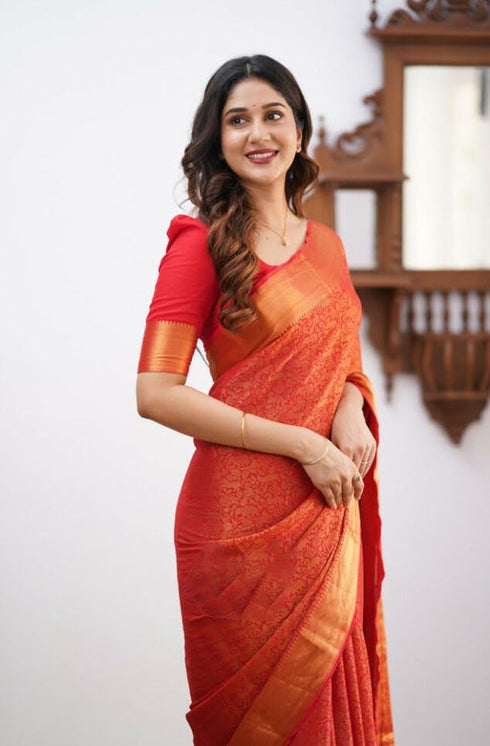 Vasthrlay Kanjivaram Unstitched Saree