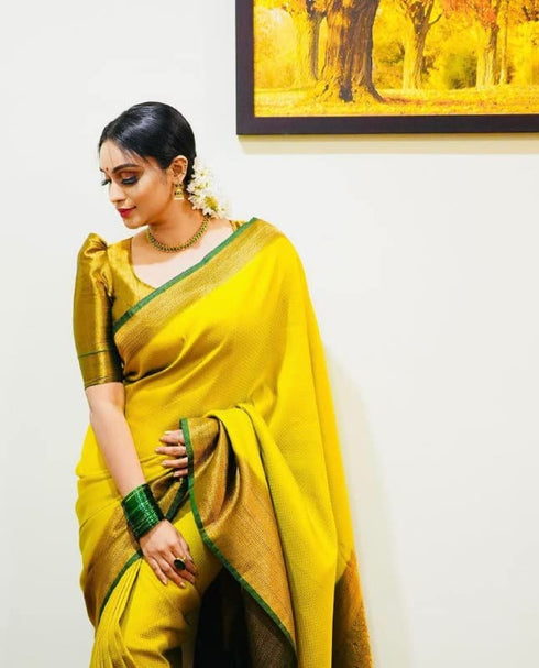 Vasthrlay Yellow Designer Saree