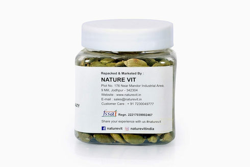 NatureVit Whole Green Cardamom Bold| Premium Kerala Elaichi