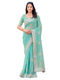 Vasthrlay Scalloped Embroidery Turquoise Saree