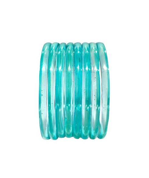 Colorful Jelly Bangles – Transparent Candy Color Set of 8 - 2.6