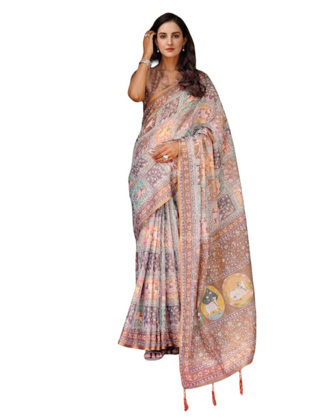 Vasthrlay Banarasi Multicolor Traditional Unstitched