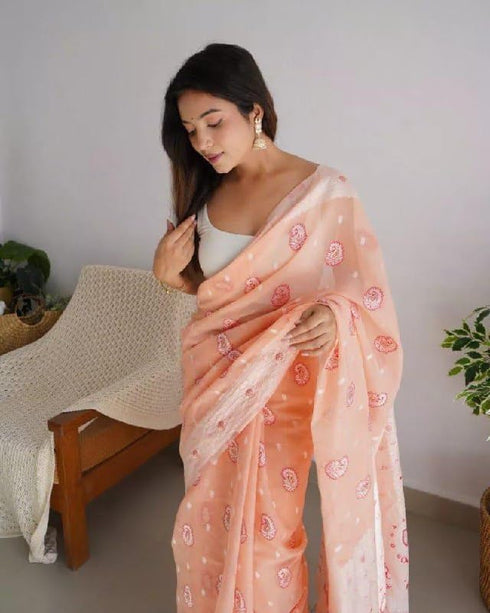 Vasthrlay White Kanjivaram Saree