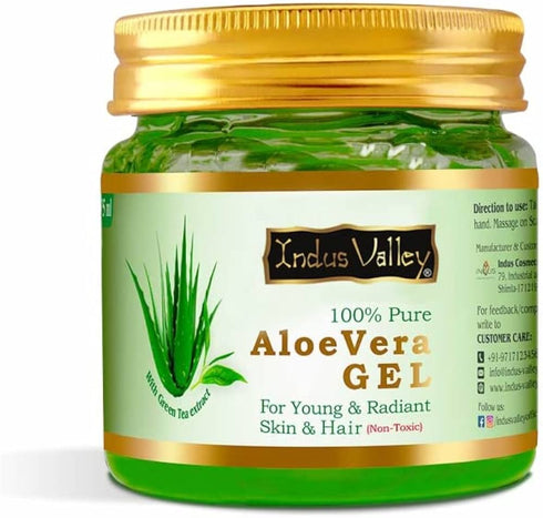 Indus Valley Aloe Vera Gel For Skin & Hair | Aloe Vera Gel Moisturizes Skin | Soothes Irritated Skin | Nourishes Hair