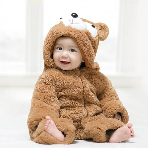 BRANDONN Unisex Baby Flannel Jumpsuit Pan