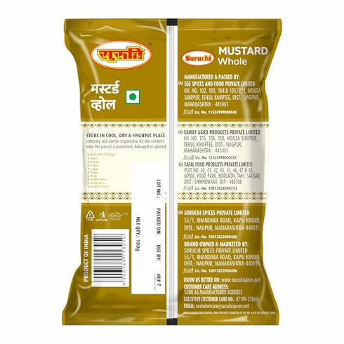 Suruchi Whole Mustard Seed Rai 100g Pure Big