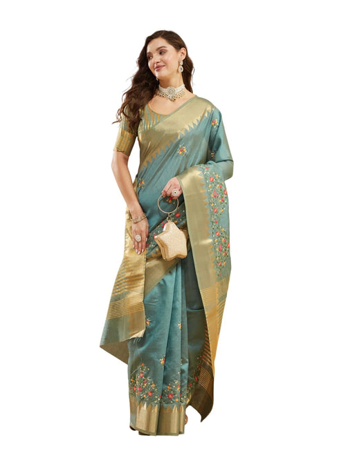 Vasthrlay Multi Embroidered Unstitched Saree