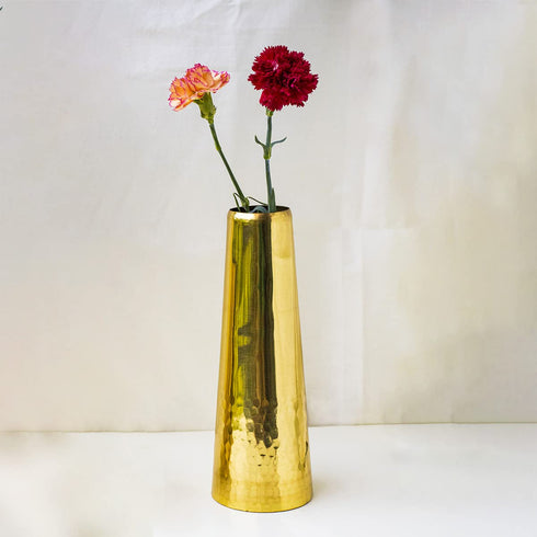 Brass Flower Vase Conical Shaped (Large, 11")