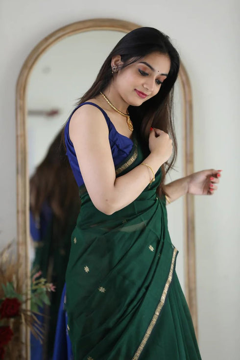 Vasthrlay Banarasi Printed Unstitched Saree