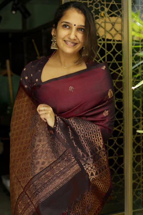 Vasthrlay Maroon Kanjivaram Saree