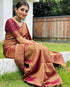 Vasthrlay Maroon Banarasi Saree
