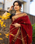 Vasthrlay Womens Jacquard Unstitched Black Saree