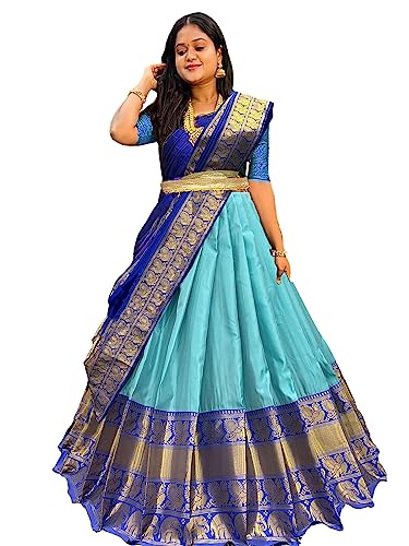 Vasthrlay South Indian Traditional Unstitched Narayanpet Half Sareee