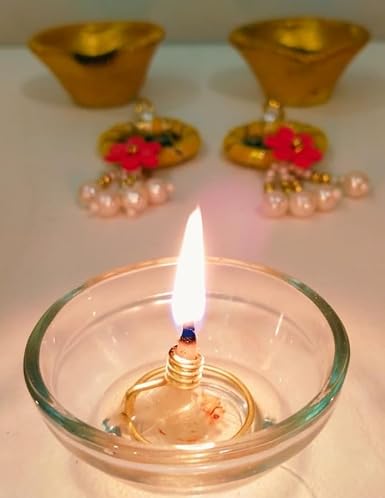 Doorbag Niranjan Kadi Brass Ring Wick Holder for Diya Bati Oil Lamps