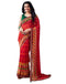 Vasthrlay Chiffon Tassels Unstitched Dark Green Saree