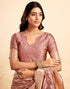 Vasthrlay Jacquard Kanjivaram Unstitched Light Green Saree