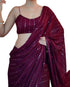 Vasthrlay Lavender Georgette Sequins Saree