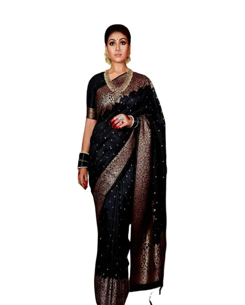 Vasthrlay Banarasi Antique Copper Unstitched