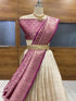 Vasthrlay Kanjivaram Silk Half Saree Set With Zari Dupatta