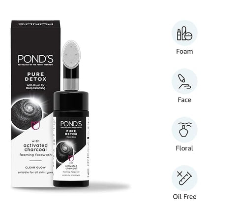 Ponds Pure Detox Foaming Brush Facewash