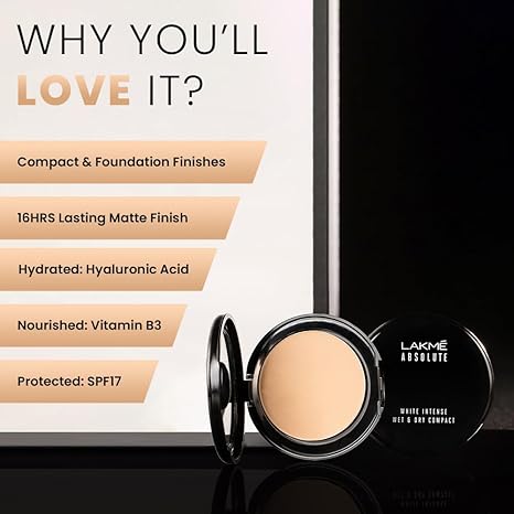 Lakme Absolute White Intense Wet and Dry Compact | Golden Light