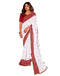 Vasthrlay Georgette Bandhani Unstitched White Saree