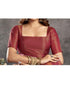 Vasthrlay Kanjivaram Banarasi Unstitched Maroon Saree