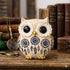 Owl Showpiece for Home Decor, Resin Figurine with Gold Detailing Lucky Evil Eye Owl Statue for Living Room