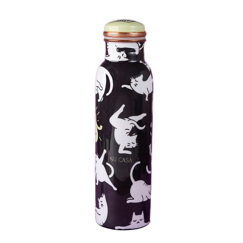 Pure Copper Bottle 1000ML Yoga Cat