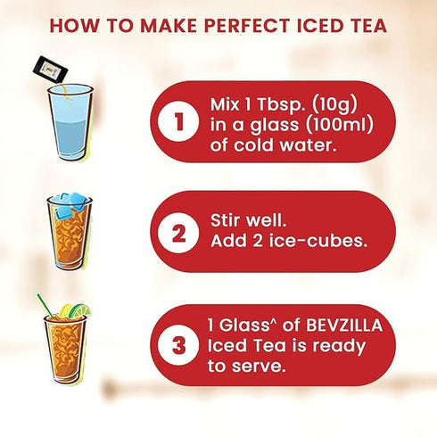 Bevzilla Iced Tea Powder Assorted 10 Flavours Pack