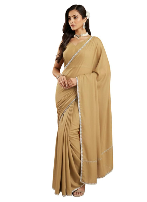Vasthrlay Maroon Border Unstitched Saree