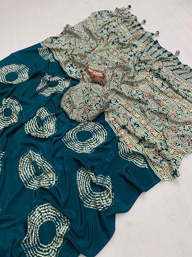 Vasthrlay Printed Ajrakh Floral