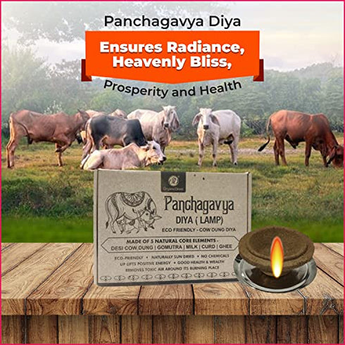 OrganicDews Panchagavya Cow Dung Diya Vilakku Deepam