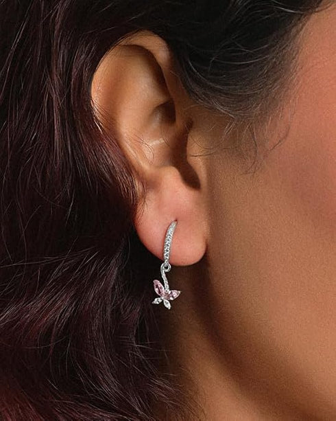 CLARA 925 Sterling Silver Drop Earrings Butterfly