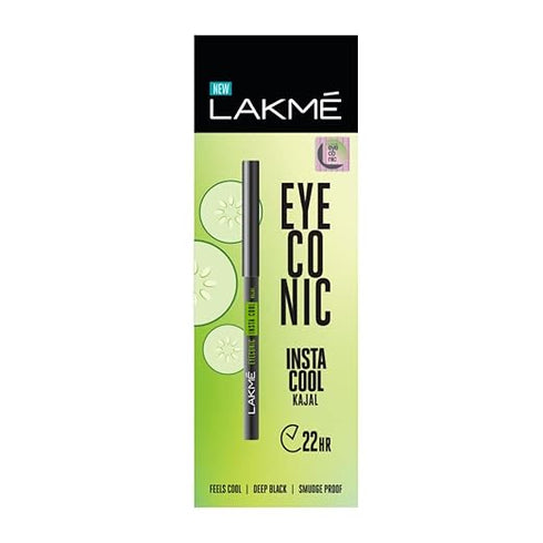 LAKMÉ Eyeconic Insta Cool Pencil, Glossy Kajal | Black