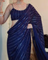 Vasthrlay Lavender Georgette Sequins Saree