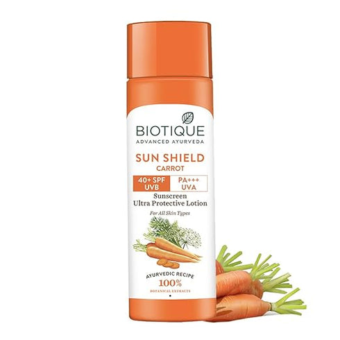 Biotique Bio Carrot Face & Body Sun Lotion | SPF 40 UVA/UVB Sunscreen