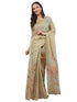 Vasthrlay Green1 Floral And Solid Design Polyester Saree With Unstitched Blouse Piece