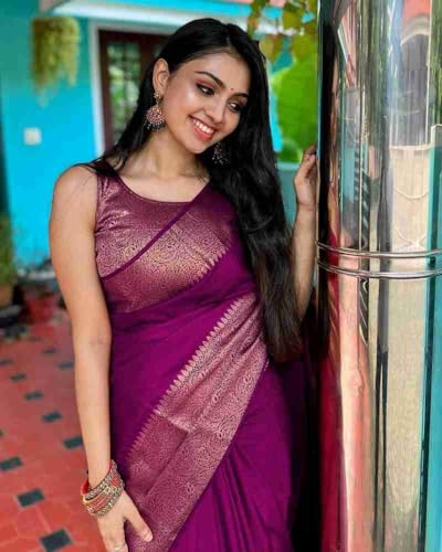 Vasthrlay Kanjivaram Kanchipuram Banarasi Yatri Saree With Blouse Piece