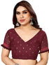 Vasthrlay Georgette Printed Unstitched Maroon Saree