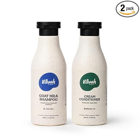 Vilvah Store Goat Milk Shampoo|nourishing Cream Conditioner