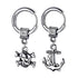 M Men Style Gothic Skeleton Head with Wheel Ship Anchor Ship Piercing Jewelry