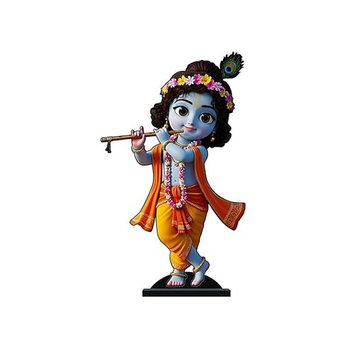 Lord Krishna 2D Miniature Acrylic Figurine – 5 Inch
