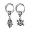 M Men Style Men Fatima Hamsa Hand Palm with Gothic Skeleton Head