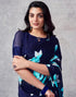 Vasthrlay Georgette Sequence Unstitched Black Saree