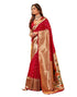 Vasthrlay Paithani Jacquard Unstitched Red Saree