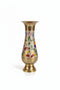Brass Peacock Engraved Flower Vase 18 cm