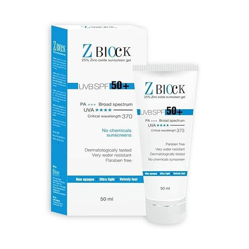 Zymo Cosmetics Block 25% Zinc Oxide Sunscreen Gel| Spf 58