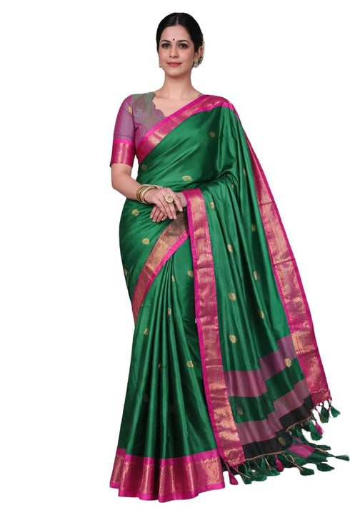Vasthrlay Traditional Matching Unstitched Orangeblack